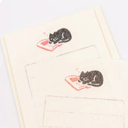 Furukawa Paper Mini Letter Set - Cat Sleeping on Book