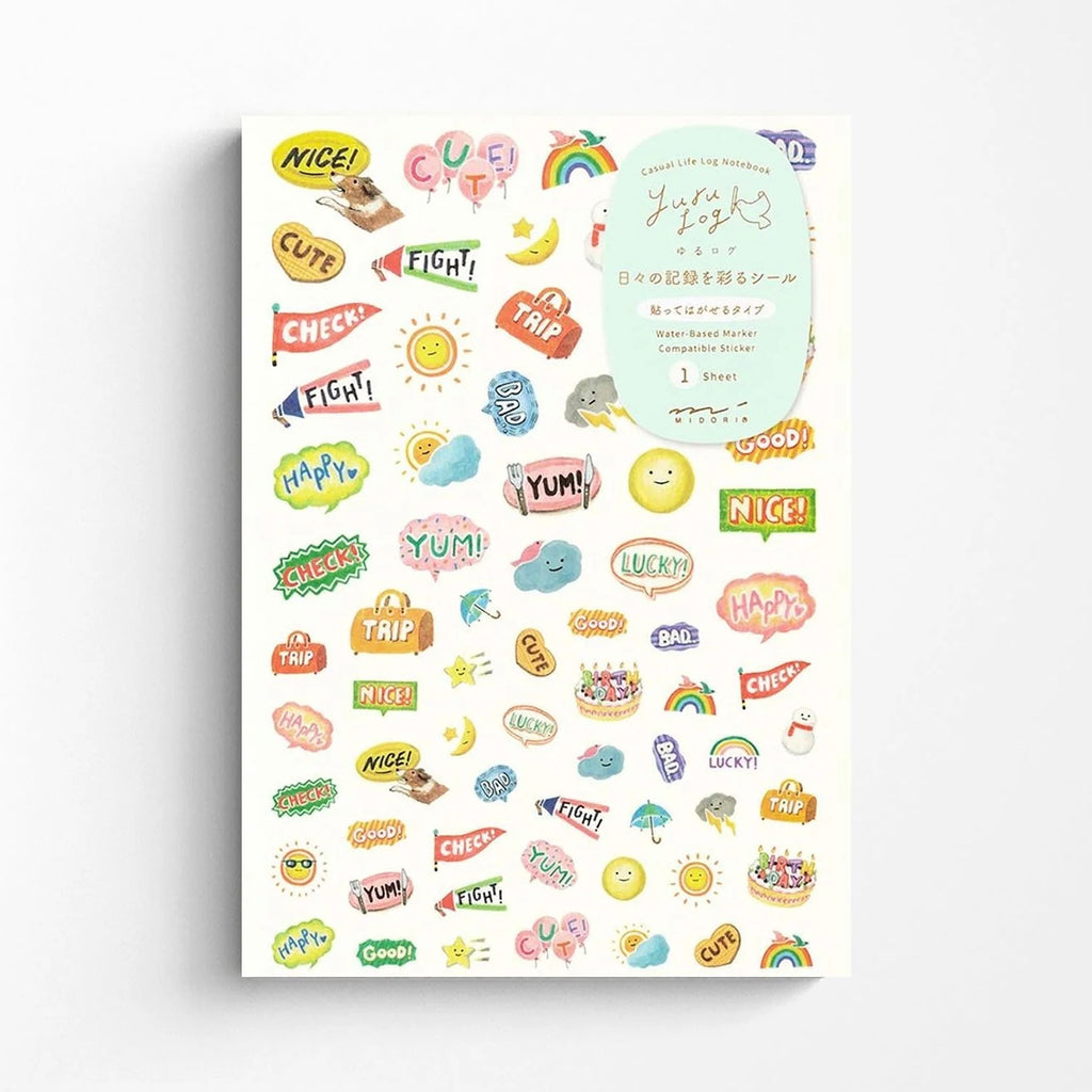 Midori Yuru Log Sticker Sheet | Feelings