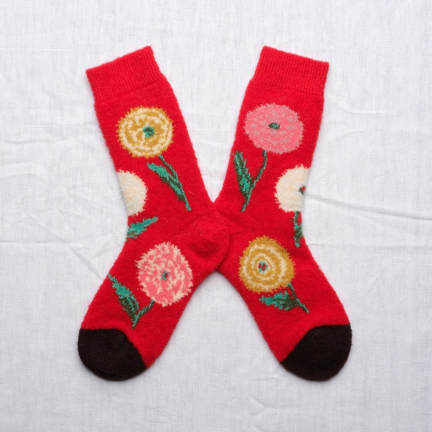 Mousse Sock | Flowers Red