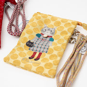 Kusuguru Japan "Honey Bean Princess" Jacqaurd Strap Pouch