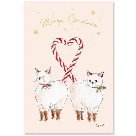 Candy Cane Cats Postcard
