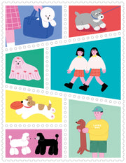 KITTA Washi Postage Style Stamps | Doggy
