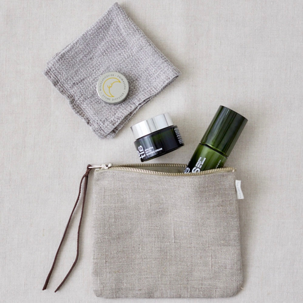 Fog Linen Canna Pouch | Natural