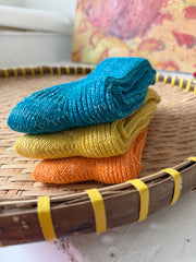 Nishiguchi Kutsushita Hemp Cotton Ribbed Socks | Seagulls Blue (2026 Limited Color)