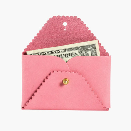 Scallop Wallet | Carnation + Orange