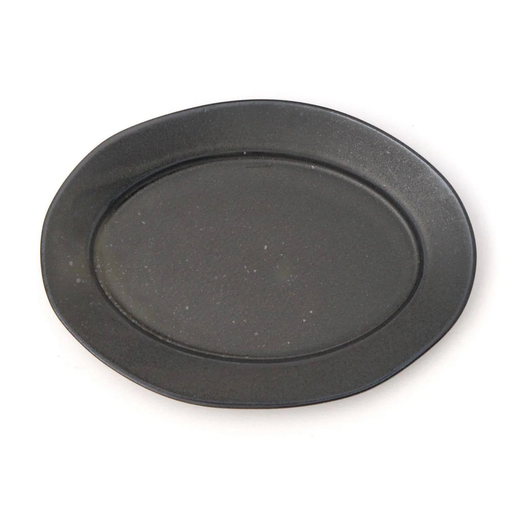 Deluxe Black Soil Oval Plate Medium - Black