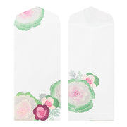 Silk Screened Flowering Cabbages Washi Envelopes