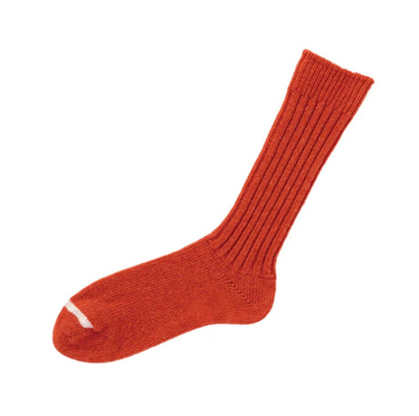 Nishiguchi Kutsushita Wool Ribbed Socks | Shrine Red (2025 Limited Edition Color)