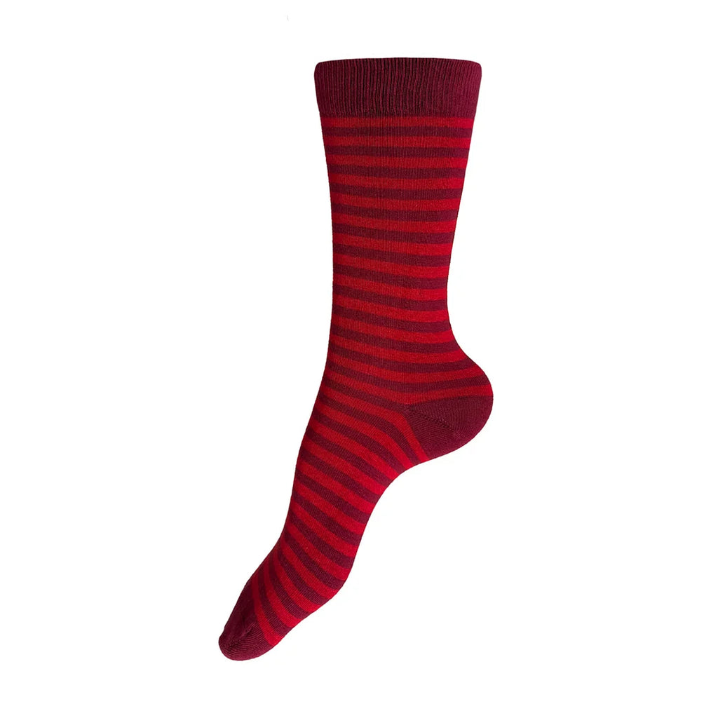 Stripe Socks | Red + Maroon