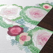Silk Screened Flowering Cabbage Peony Letter Pad