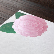Silk Screened Camellia Letter Pad