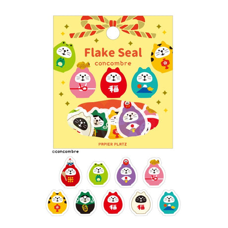 Concombre Daruma Cat Flake Seal