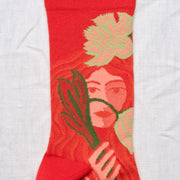 Bonne Maison Coral Red / Pink Face Sock