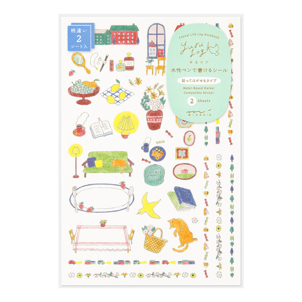 Midori Yuru Log Decorative Stickers - Daily Life