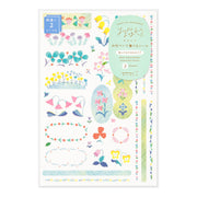 Midori Yuru Log Decorative Stickers - Floral