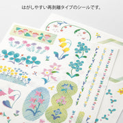 Midori Yuru Log Decorative Stickers - Floral