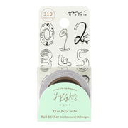 Midori Yuru Log Roll Stickers - Numbers