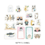 Midori Yuru Log Roll Stickers - Animal Emotions