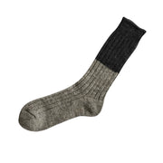 Nishiguchi Kutsushita Wool Cotton Slab Socks | Charcoal