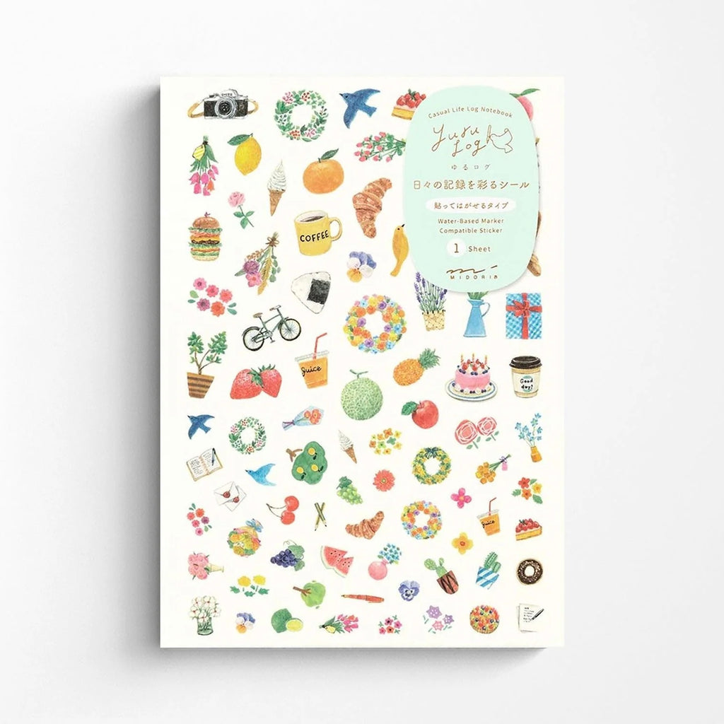 Midori Yuru Log Sticker Sheet | Motif