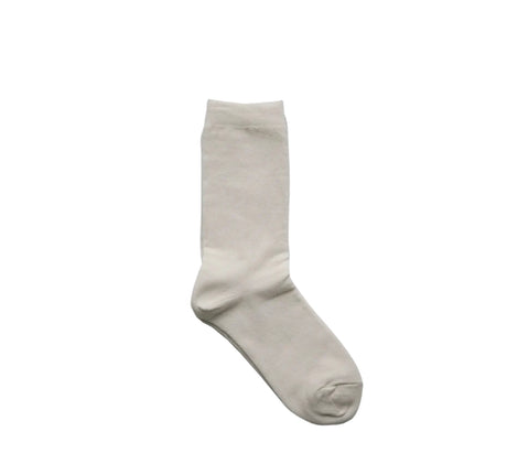 Hakne Silk Cotton Double-Faced Socks | Ivory
