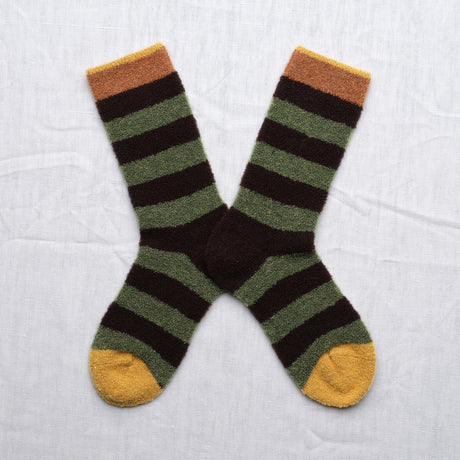 Mousse Sock | Green & Black Stripes