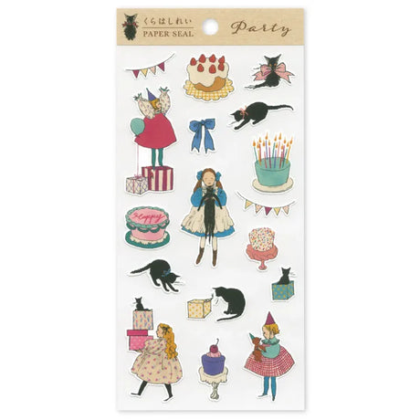 Girl with Cat Stickers - Party