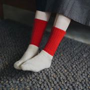 Nishiguchi Kutsushita Mohair Wool Pile Socks | Christmas Red (2023 Limited Color)