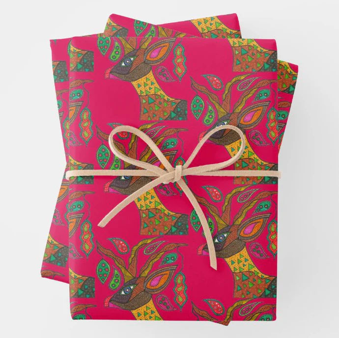 Nayana Studio Gift Wrap | Rani Red Reindeer