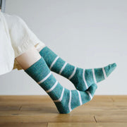 Nishiguchi Kutsushita Mohair Wool Border Socks | Trail Road (2025 Limited Color)
