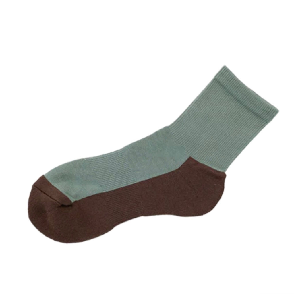 Nishiguchi Kutsushita Cotton Cashmere Walking Socks | Kusamochi  Celadon & Brown (2025 Limited Color)