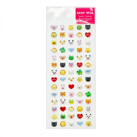Drop Seal Animal Face Stickers