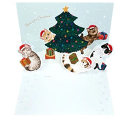 Christmas Cat Club Pop-Up Tree Card