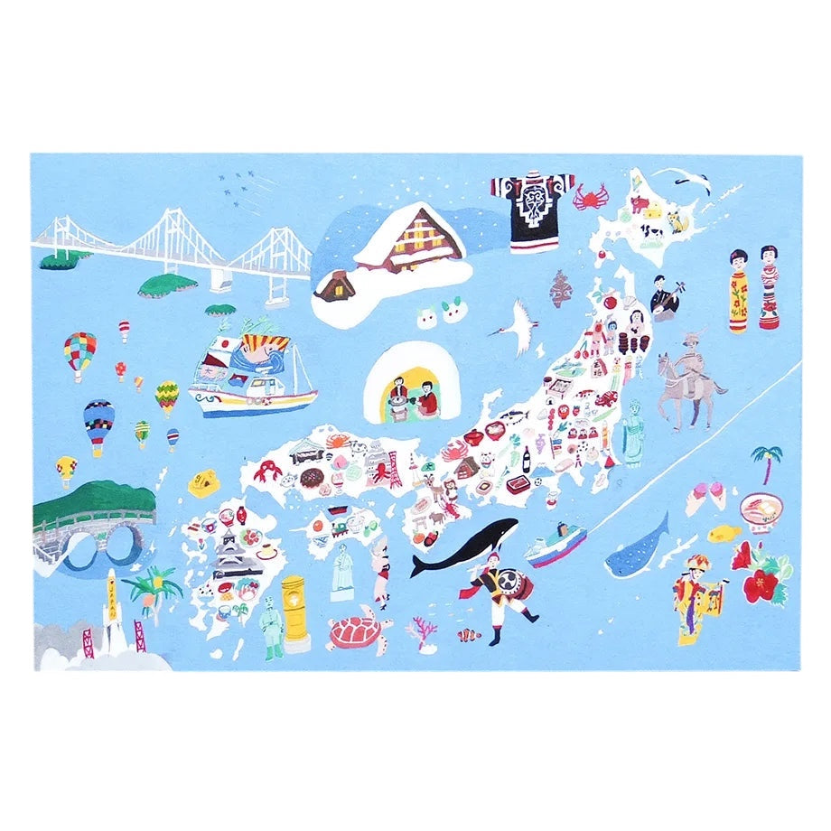 Ai Okino Japan Map Postcard