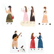 Necktie Friends Rabbit Guitar Postcard Set