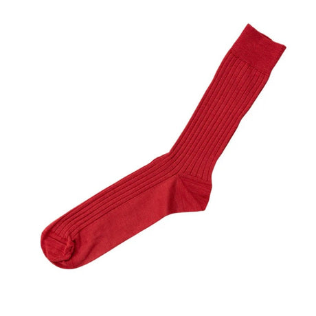 Nishiguchi Kutsushita Silk Cotton Ribbed Socks | Boston Brick (2024 Limited Color)