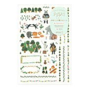 Midori Yuru Log Stickers - Forest Animal