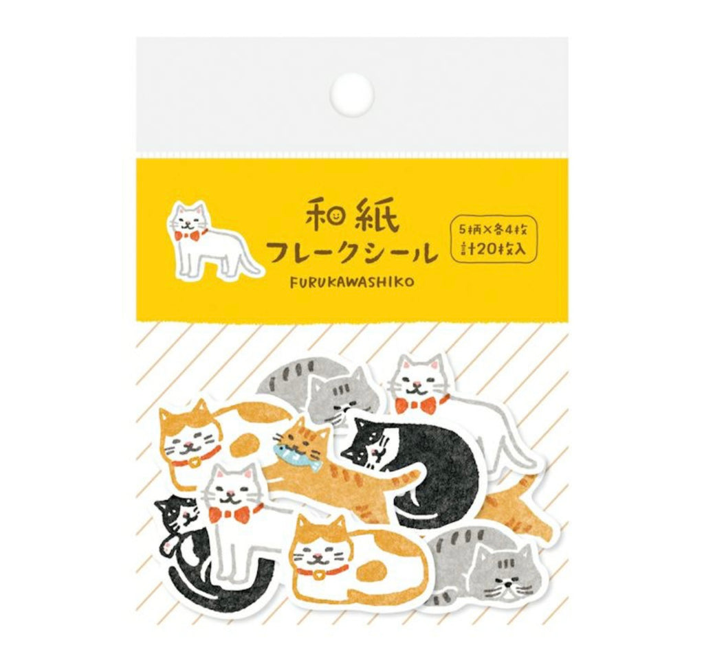 Furukawashiko Flake Stickers - Cute Cats