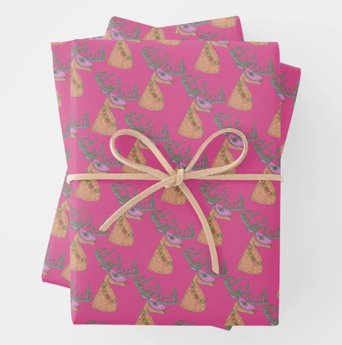 Nayana Studio Gift Wrap | Candy Cane Antlers