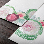 Silk Screened Flowering Cabbages Washi Envelopes