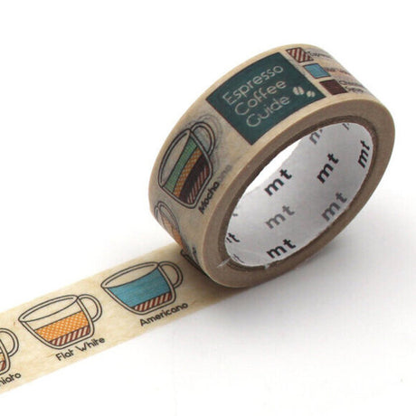 MT Upcycle Espresso Coffee Guide Washi Tape