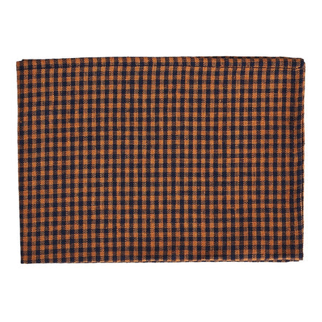 Orange and Dark Blue Gingham (Minnie) |  Linen Kitchen Cloth