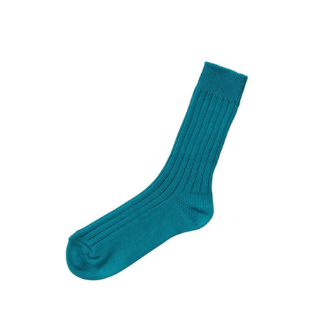 Nishiguchi Kutsushita Egyptian Cotton Ribbed Socks | Aquarium Blue (2024 Limited Color)