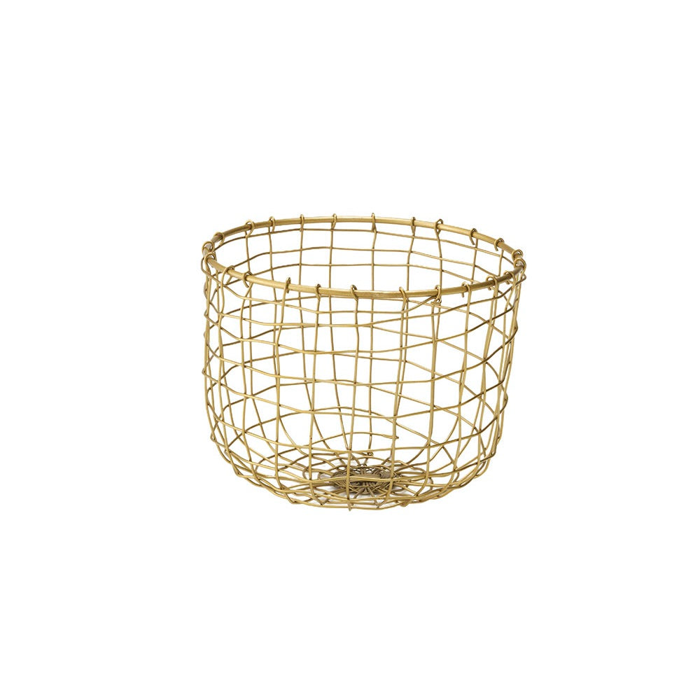 Golden Wire Basket | Round Small