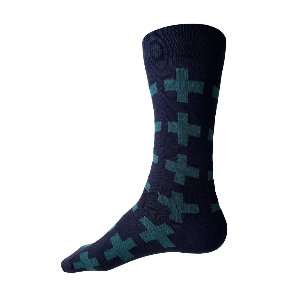 Swiss Socks | Navy & Teal | M/L only