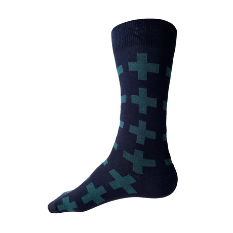 Swiss Socks | Navy & Teal | M/L only