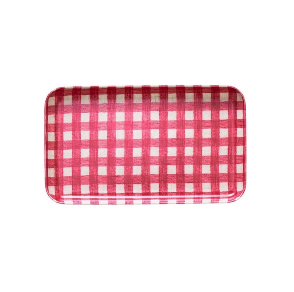 Fog Linen Red Gingham Tray | Small