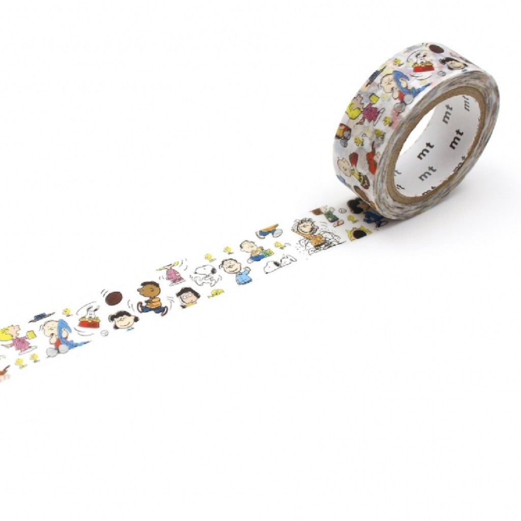 MT Peanuts Washi Tape - Peanuts Gang in Motion