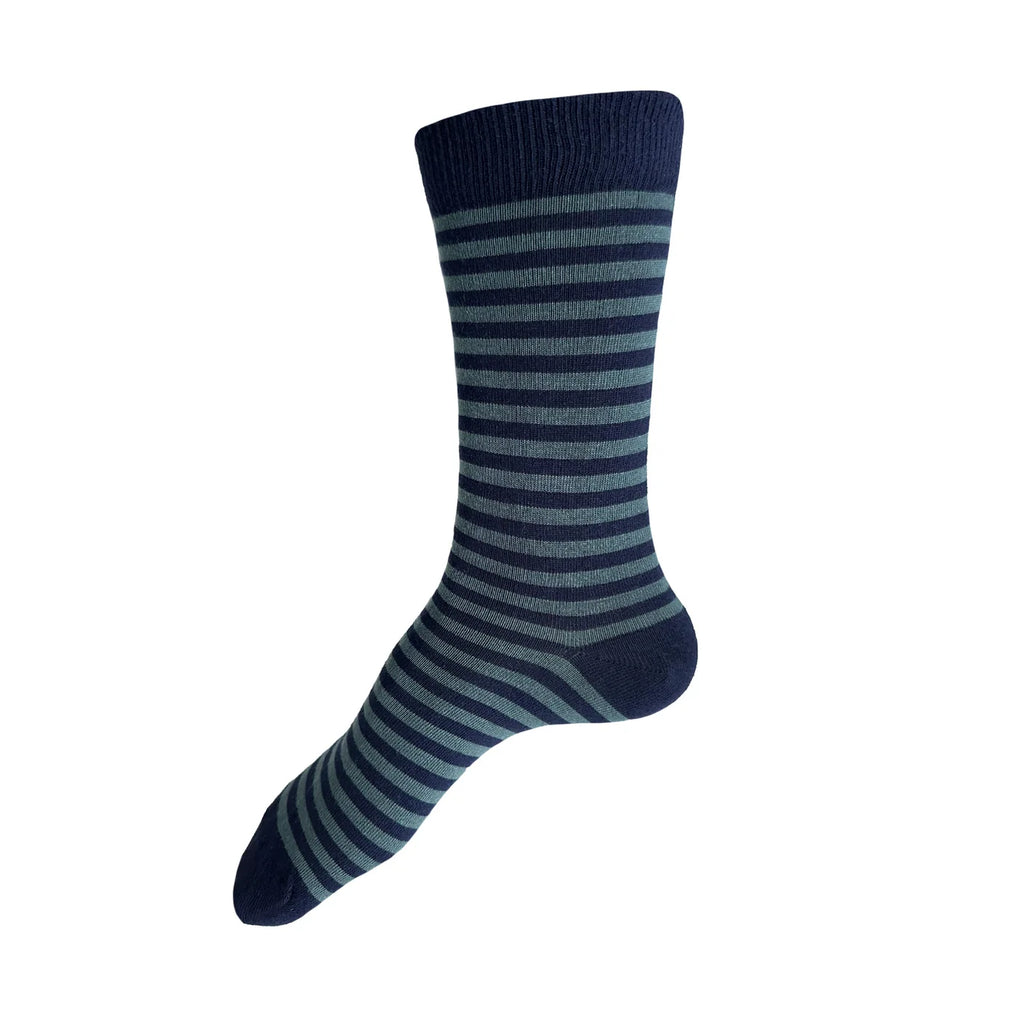 Stripe Socks | Navy + Lichen