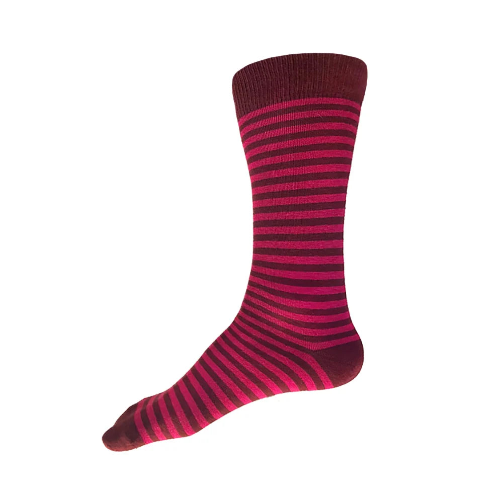 Stripe Socks | Burgundy + Magenta